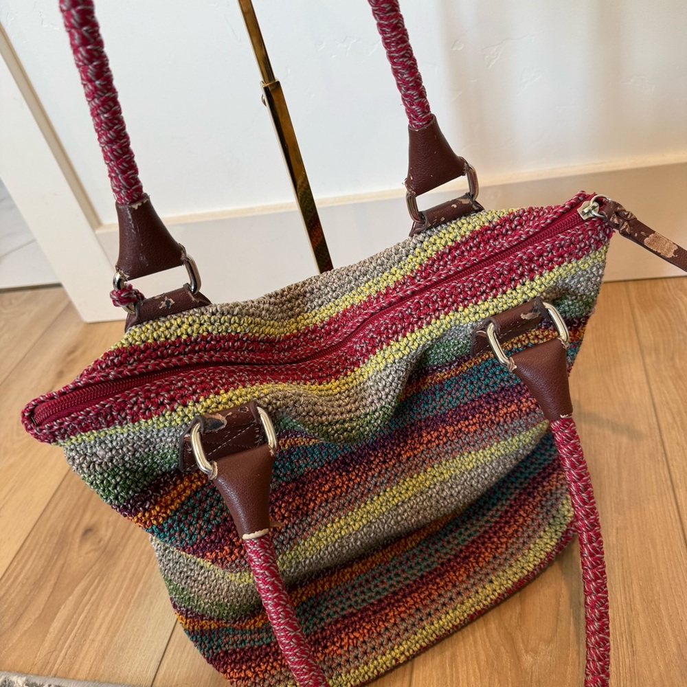 The Sak Colorful Striped Tote Bag Purse - Picture 12 of 12